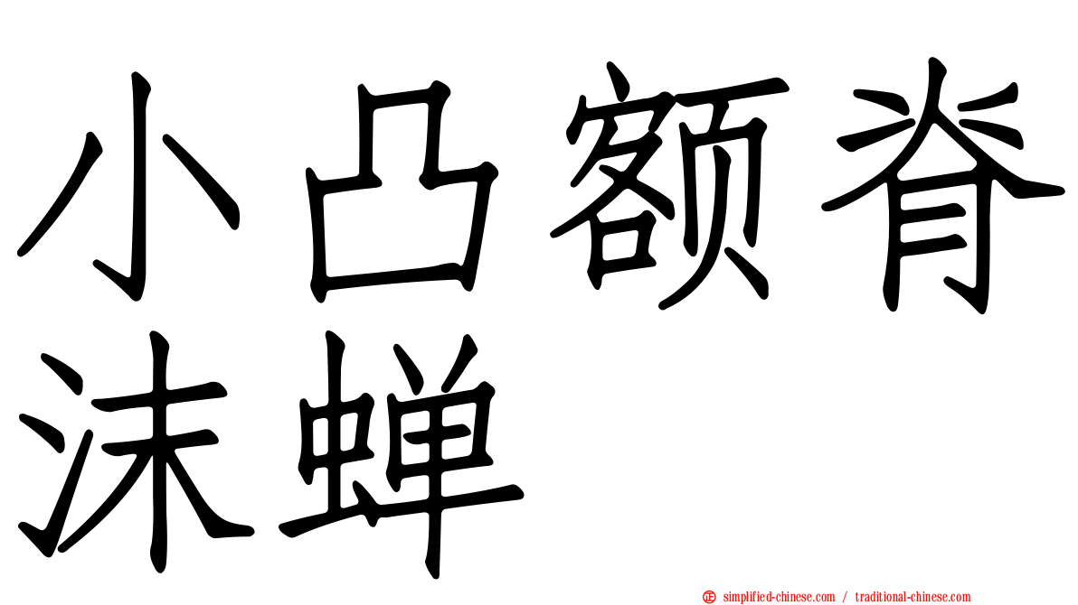 小凸额脊沫蝉
