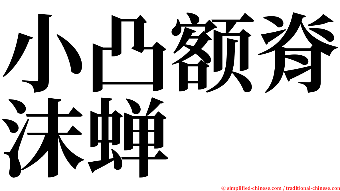 小凸额脊沫蝉 serif font