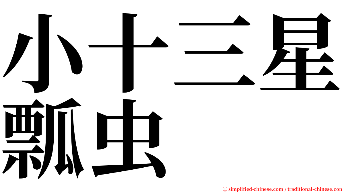 小十三星瓢虫 serif font