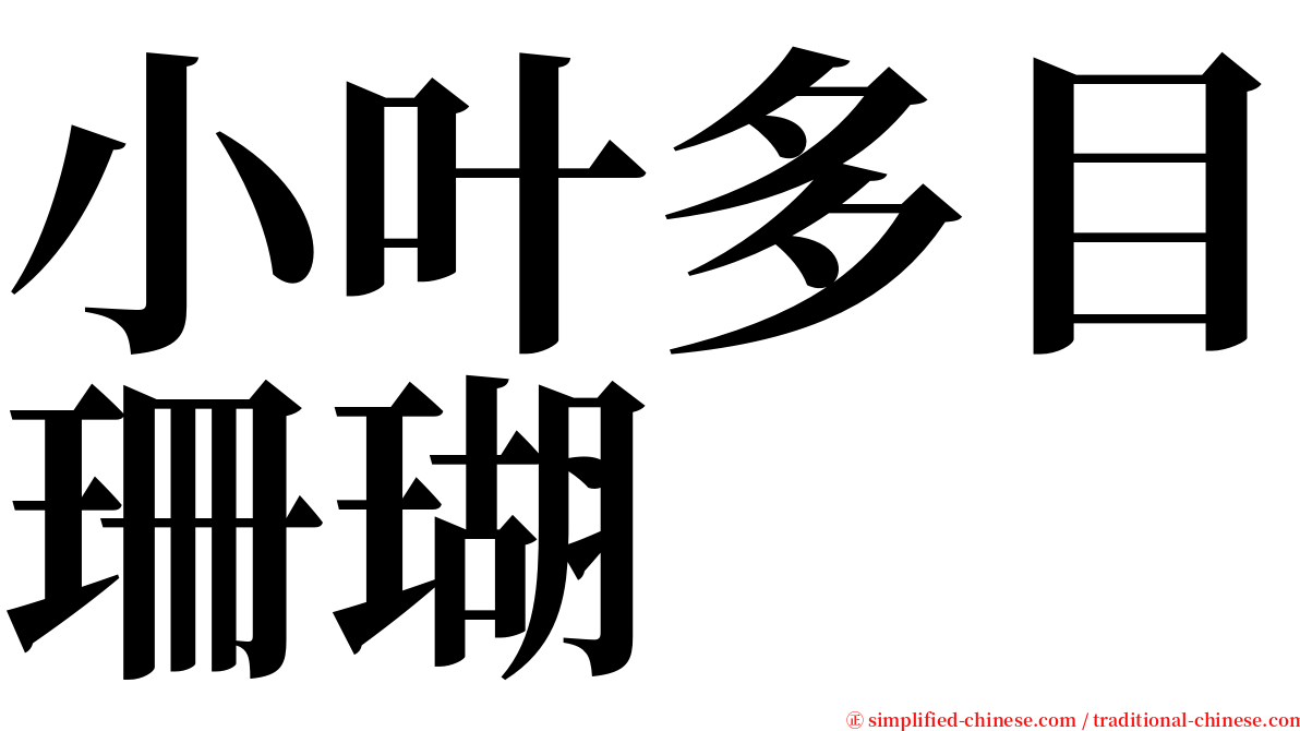 小叶多目珊瑚 serif font
