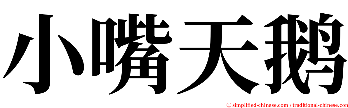 小嘴天鹅 serif font
