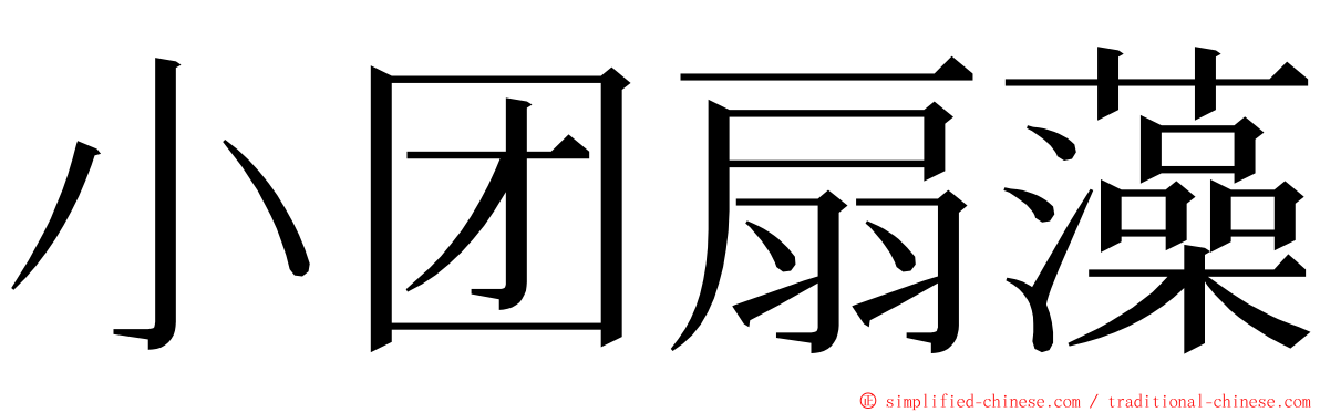 小团扇藻 ming font