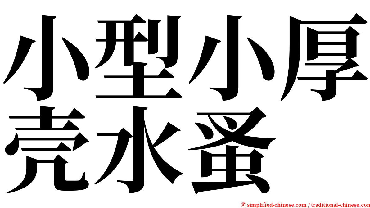 小型小厚壳水蚤 serif font