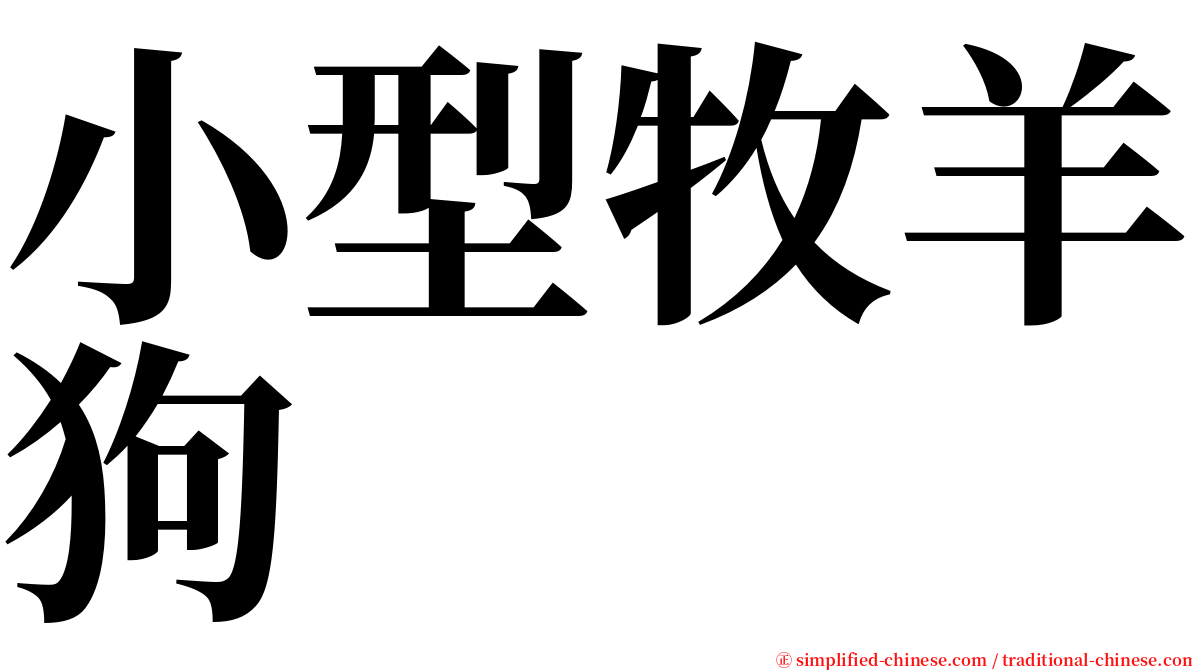 小型牧羊狗 serif font