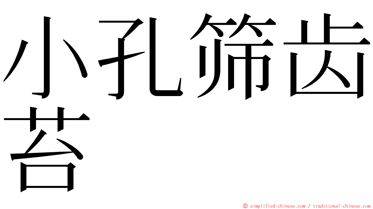 小孔筛齿苔 ming font