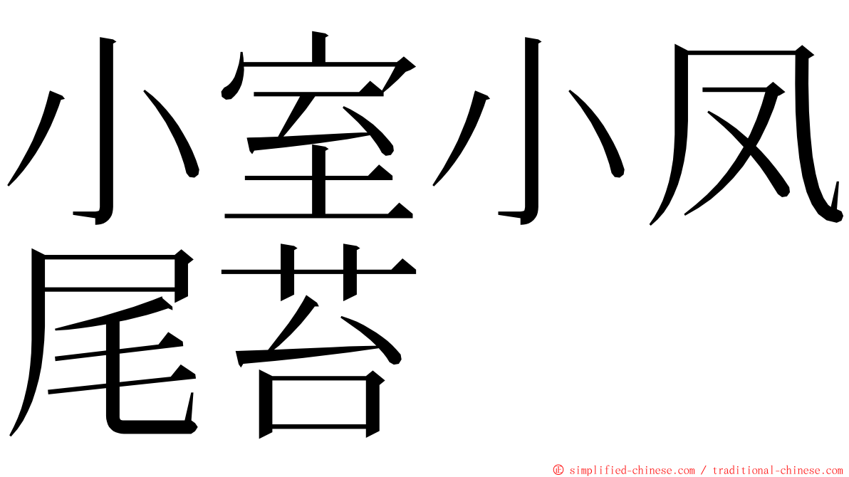 小室小凤尾苔 ming font
