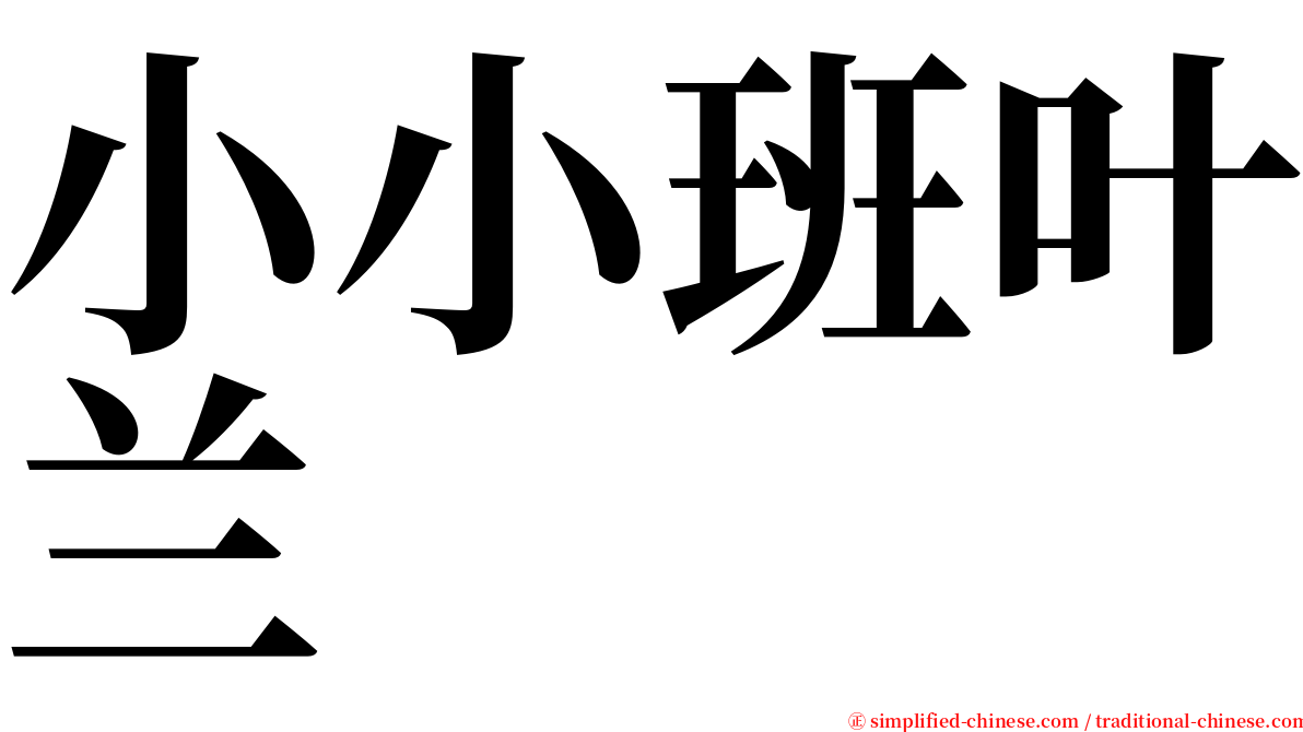 小小班叶兰 serif font