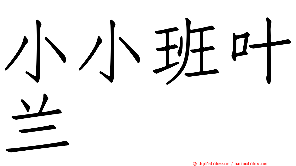 小小班叶兰