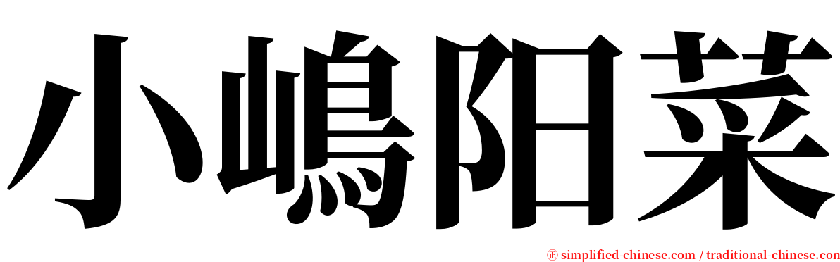 小嶋阳菜 serif font