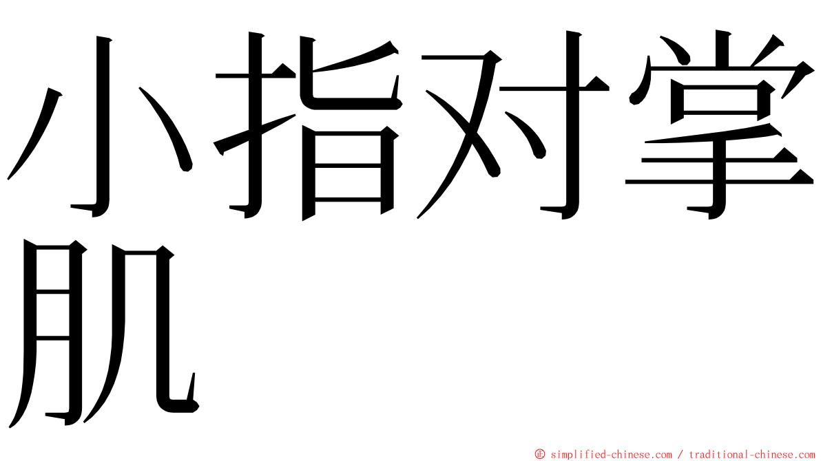 小指对掌肌 ming font