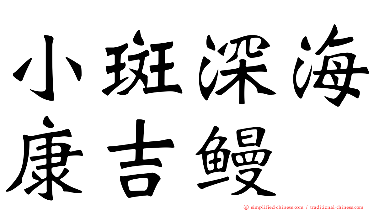 小斑深海康吉鳗