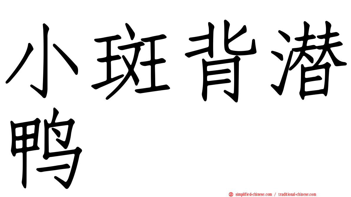 小斑背潜鸭