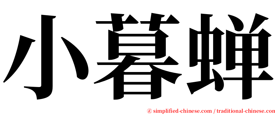 小暮蝉 serif font