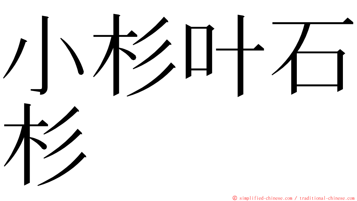 小杉叶石杉 ming font