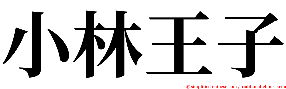 小林王子 serif font