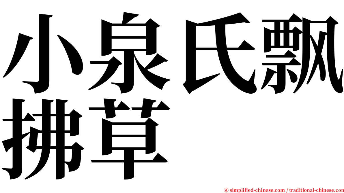 小泉氏飘拂草 serif font