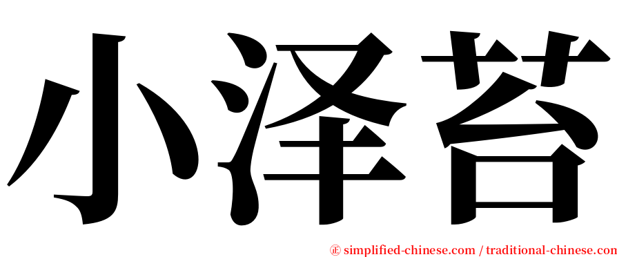 小泽苔 serif font
