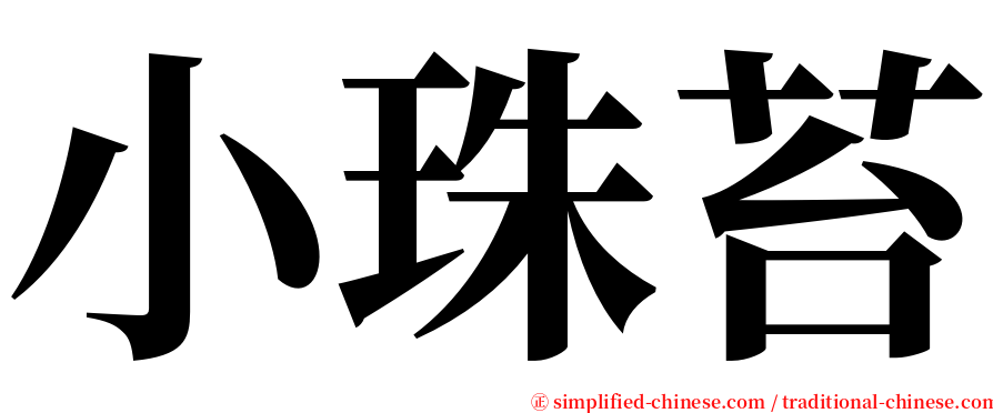 小珠苔 serif font