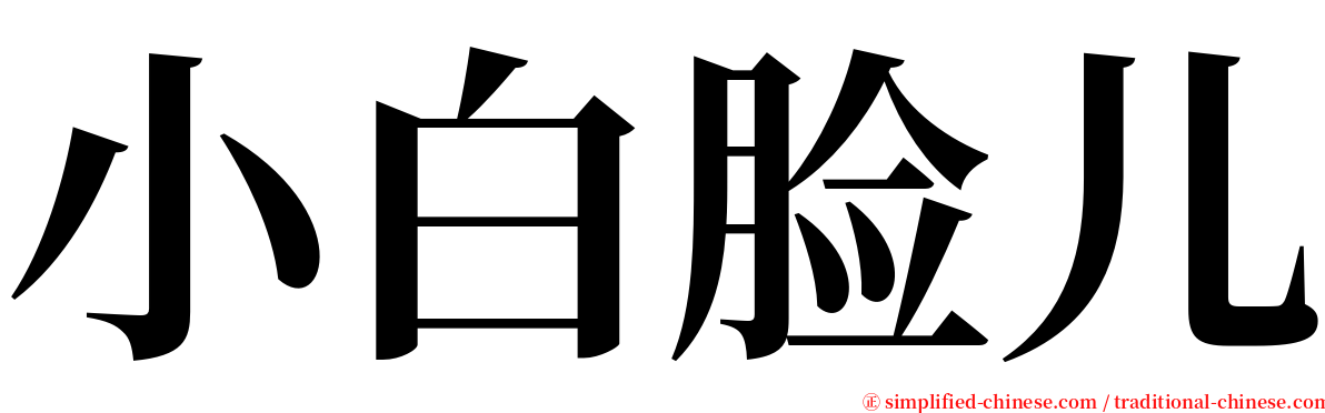 小白脸儿 serif font