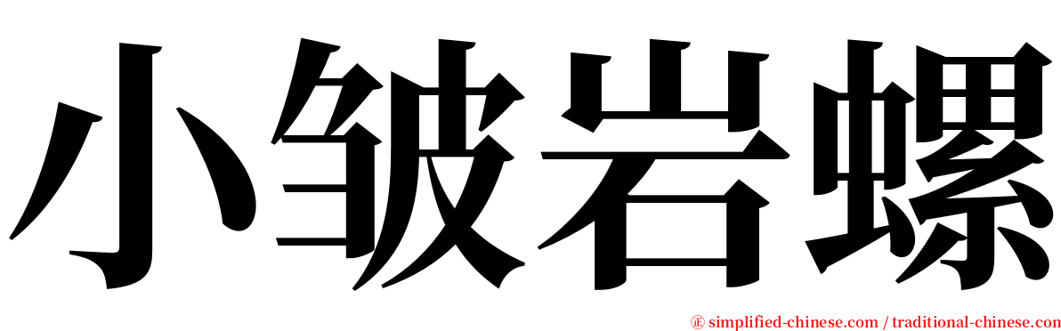 小皱岩螺 serif font