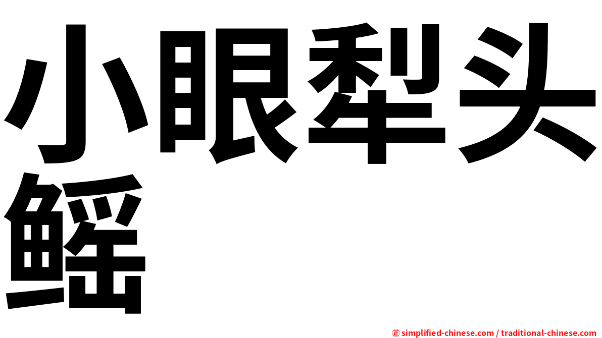 小眼犁头鳐