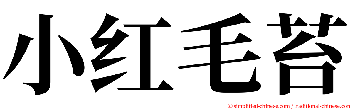 小红毛苔 serif font