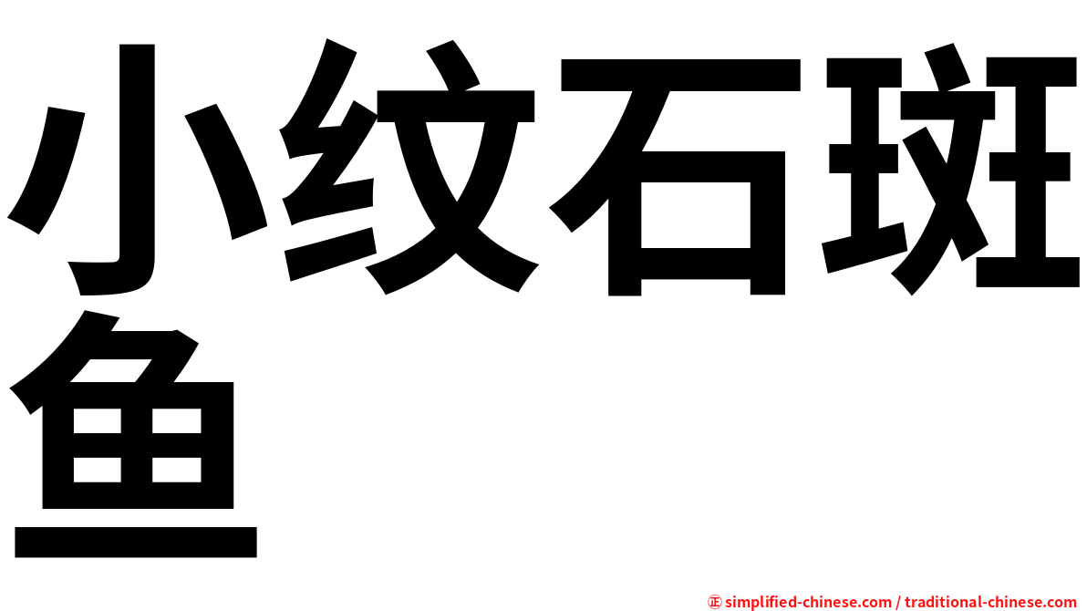 小纹石斑鱼