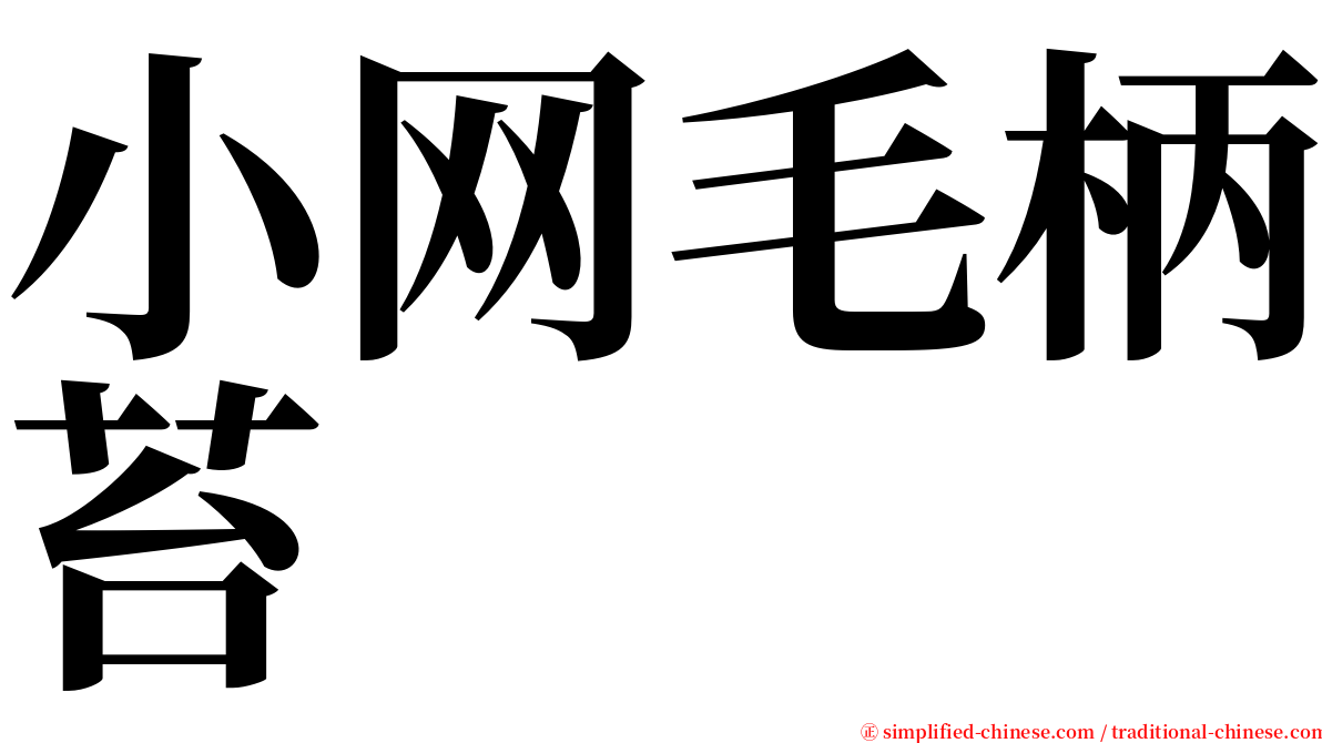 小网毛柄苔 serif font