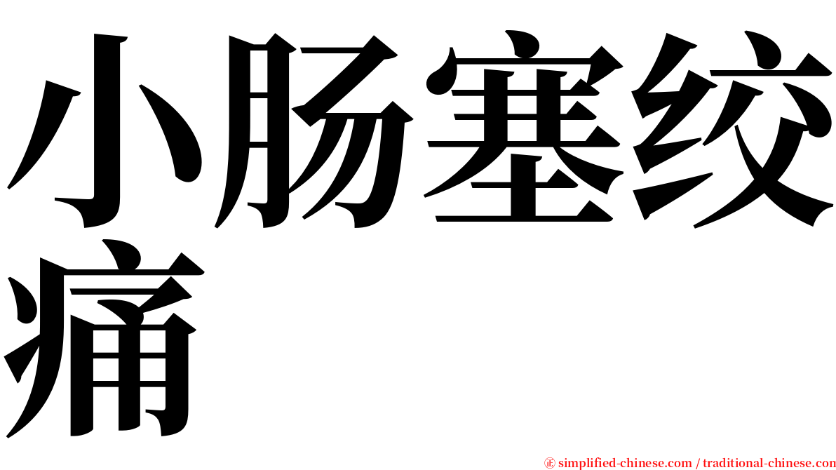 小肠塞绞痛 serif font
