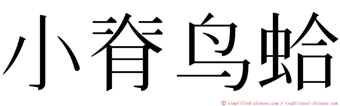 小脊鸟蛤 ming font