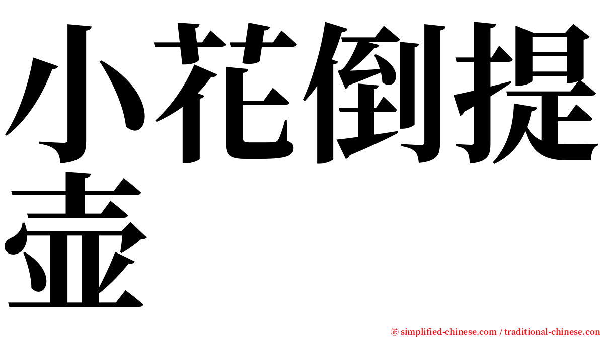小花倒提壶 serif font