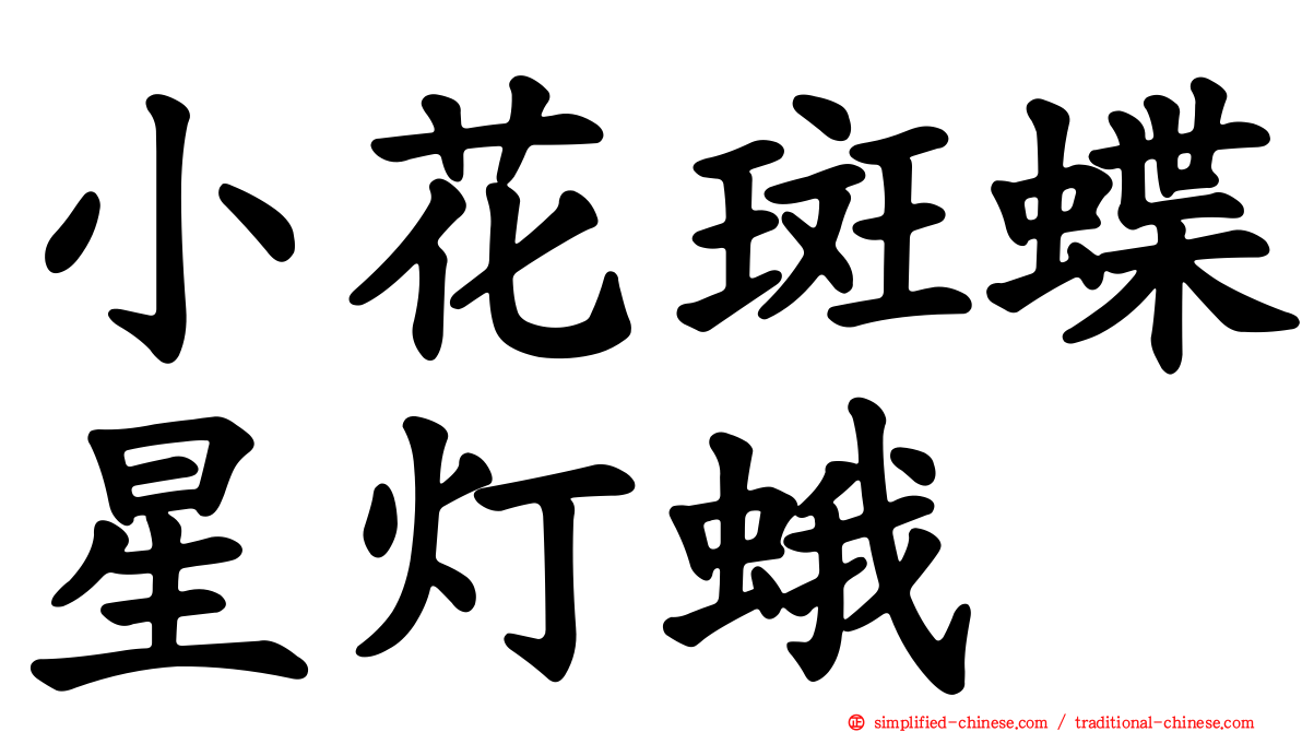 小花斑蝶星灯蛾