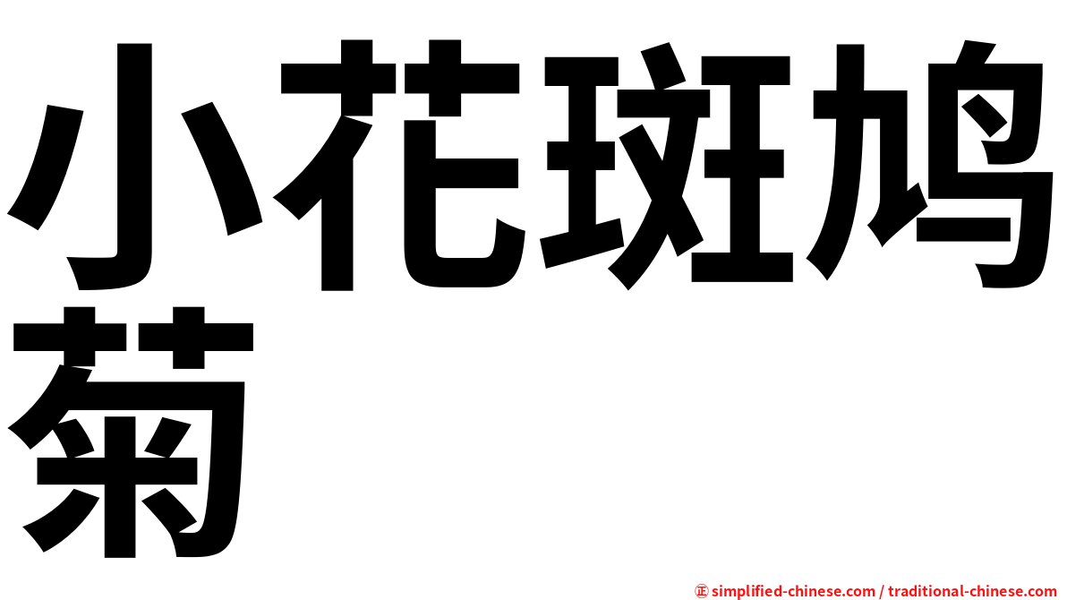 小花斑鸠菊