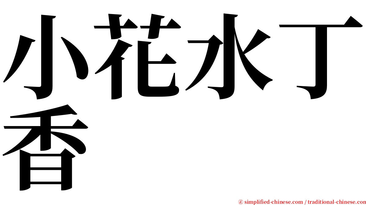 小花水丁香 serif font