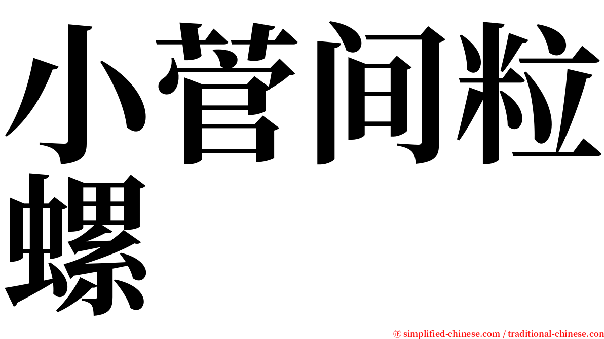 小菅间粒螺 serif font