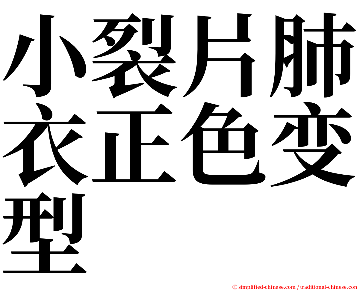 小裂片肺衣正色变型 serif font