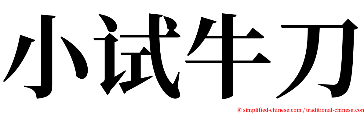 小试牛刀 serif font