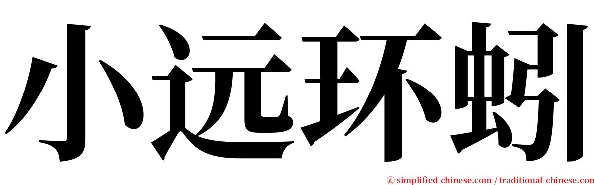 小远环蚓 serif font