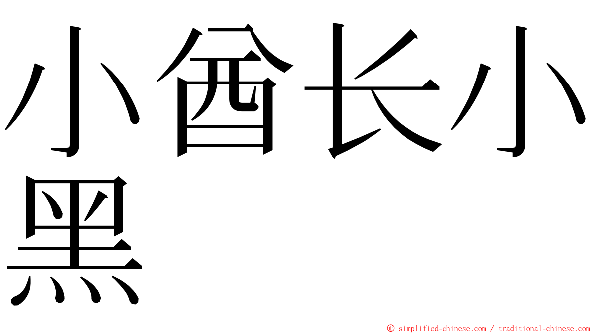 小酋长小黑 ming font