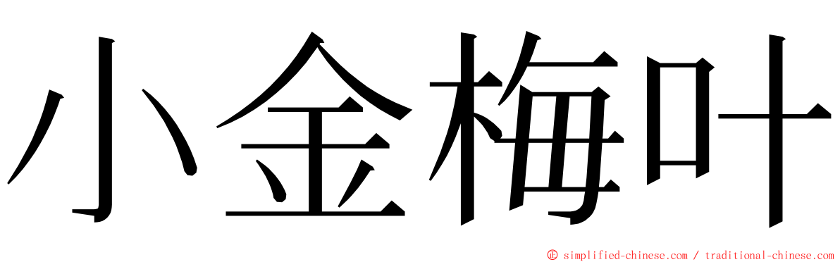 小金梅叶 ming font