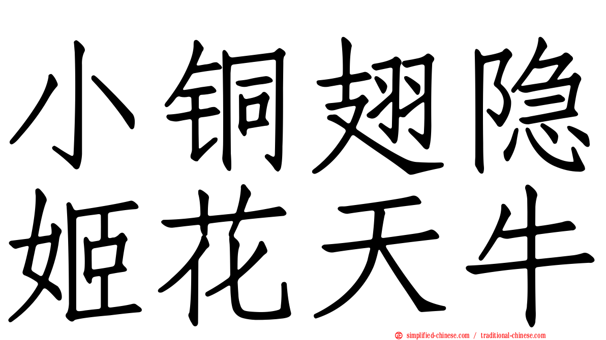 小铜翅隐姬花天牛