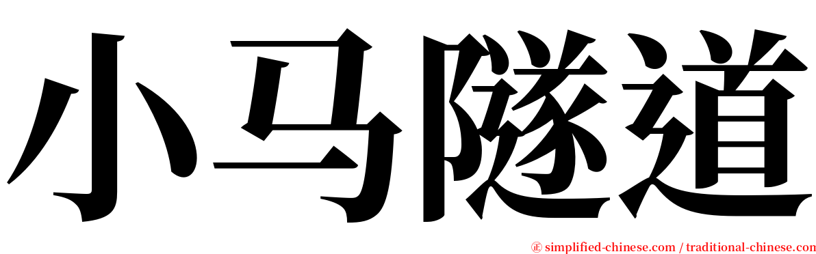 小马隧道 serif font