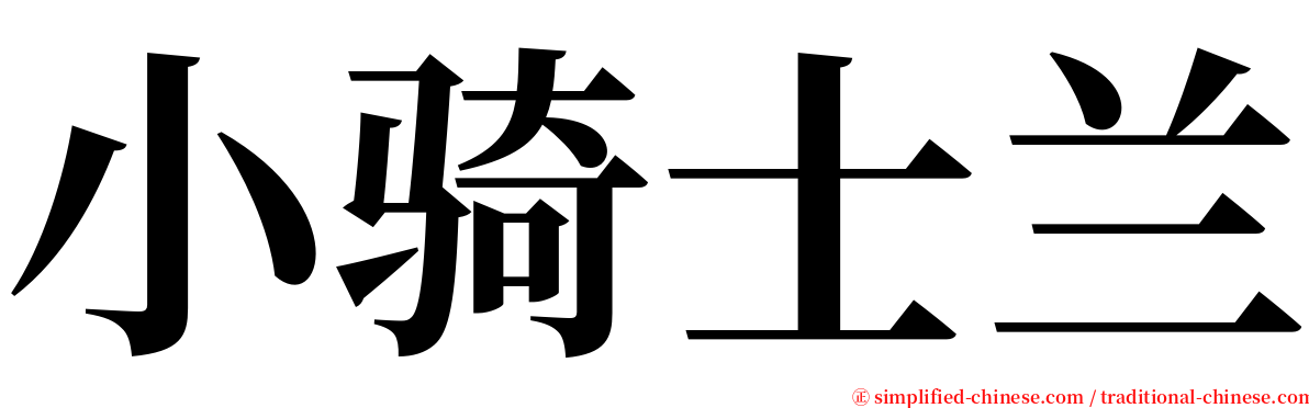 小骑士兰 serif font