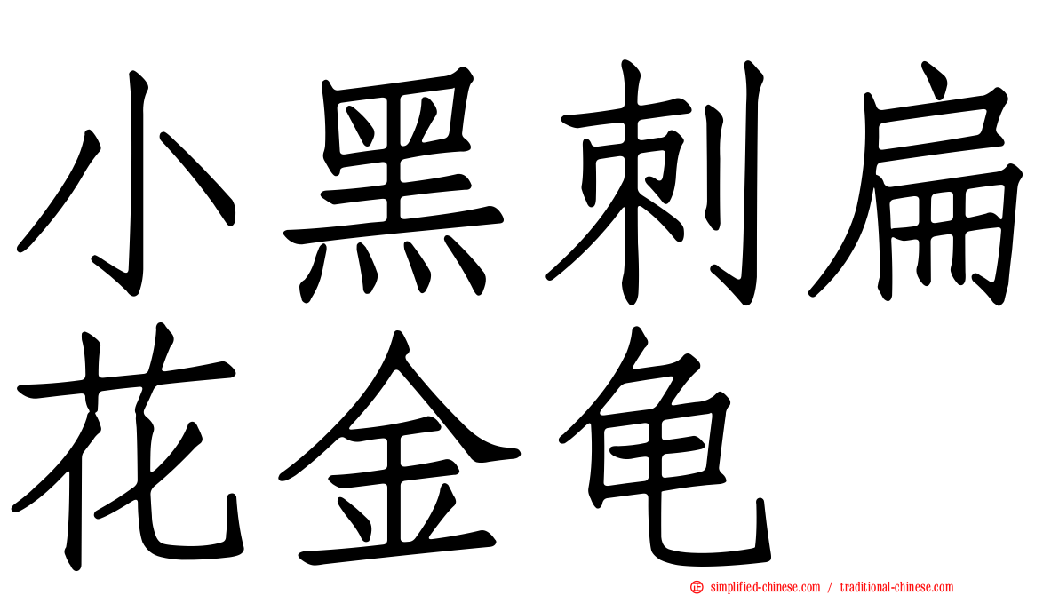 小黑刺扁花金龟