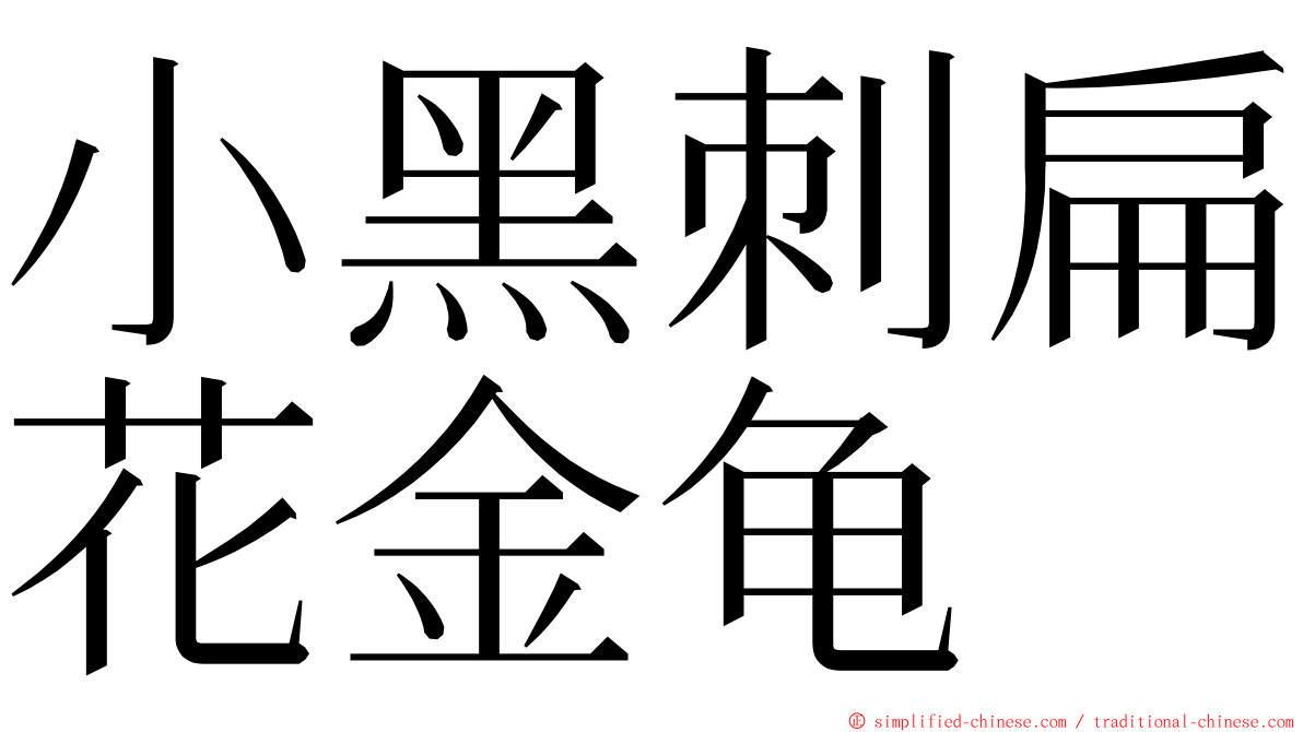 小黑刺扁花金龟 ming font