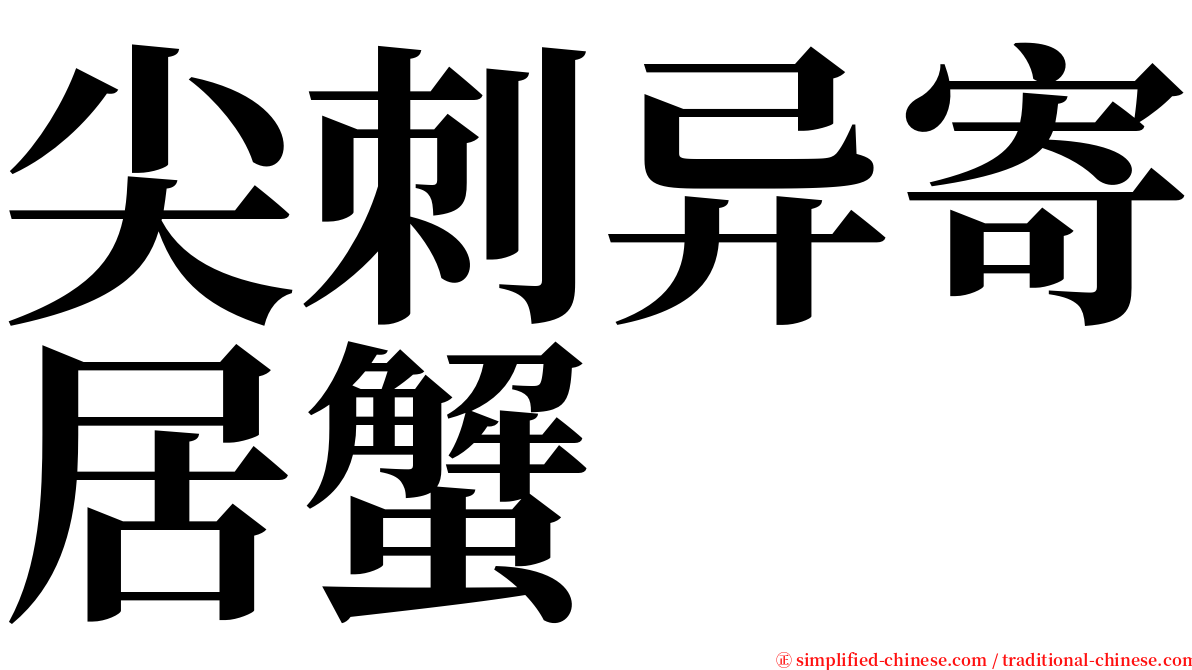 尖刺异寄居蟹 serif font