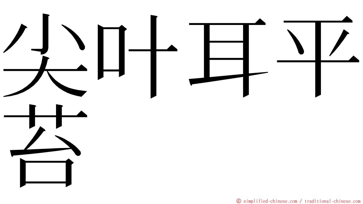 尖叶耳平苔 ming font