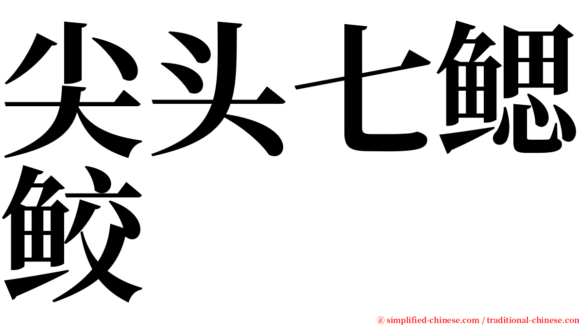 尖头七鳃鲛 serif font