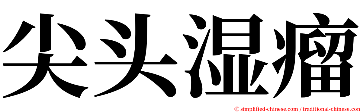 尖头湿瘤 serif font