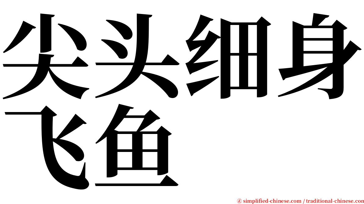 尖头细身飞鱼 serif font